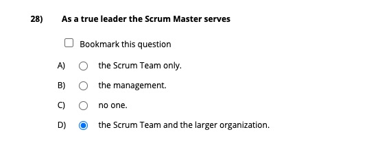 As A True Leader The Scrum Master Serves