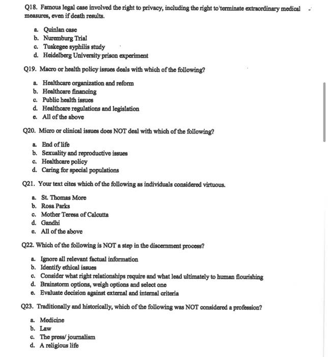 Multiple Choice Circle One Of The Following Q1 Ethics Includes Which Of The Following Any Behavior Or Decision That 4