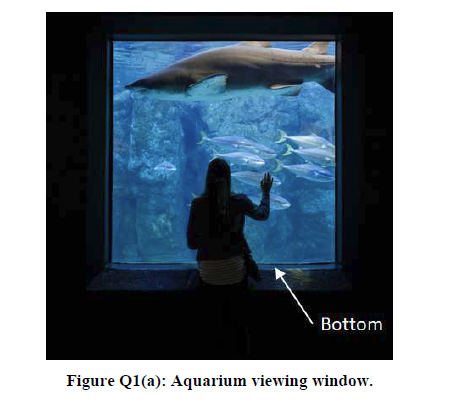 An Aquarium Has A 1 2 M Height And 1 8 M Wide Square Viewing Window If The Bottom Of The Window Is 3 0 M Below The Wate 2
