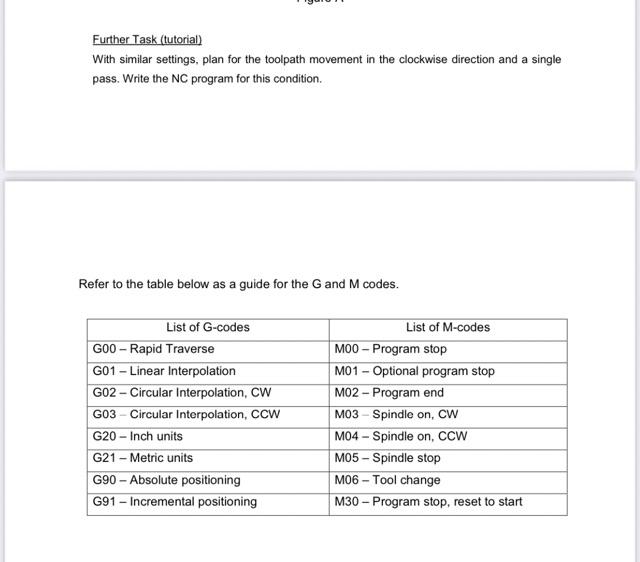 Write The Nc Program For The Machining Process Of Part As Per Figure A Machining Parameters Assume That An End Mill Of 2