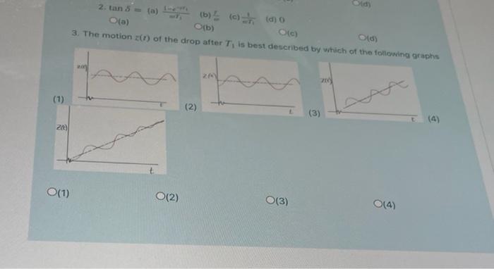 A Charged Oil Drop Of Mass M And Electric Charge Q Falling Through Air Experiences A Resistive Force Myv Starting From 2