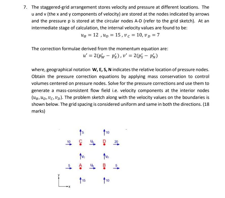 7 The Staggered Grid Arrangement Stores Velocity And Pressure At Different Locations The U And V The X And Y Componen 1