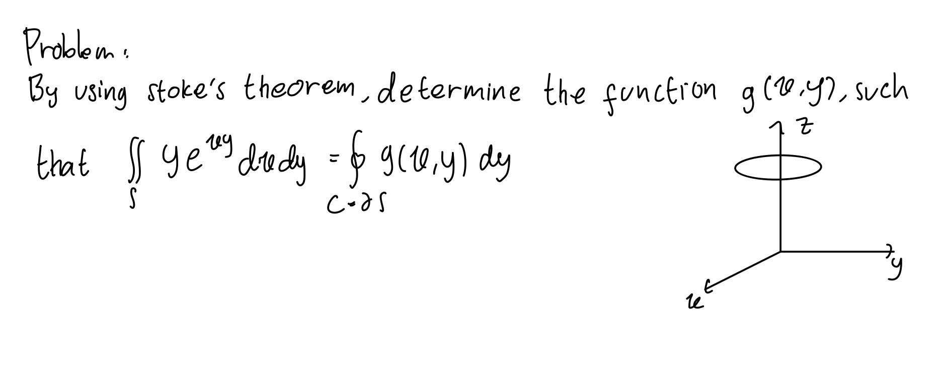 Problem By Using Stoke S Theorem Determine The Function G 20 4 Such That Is Yeres Dredy 9 10 4 Dy 1 Z C Os Re 1