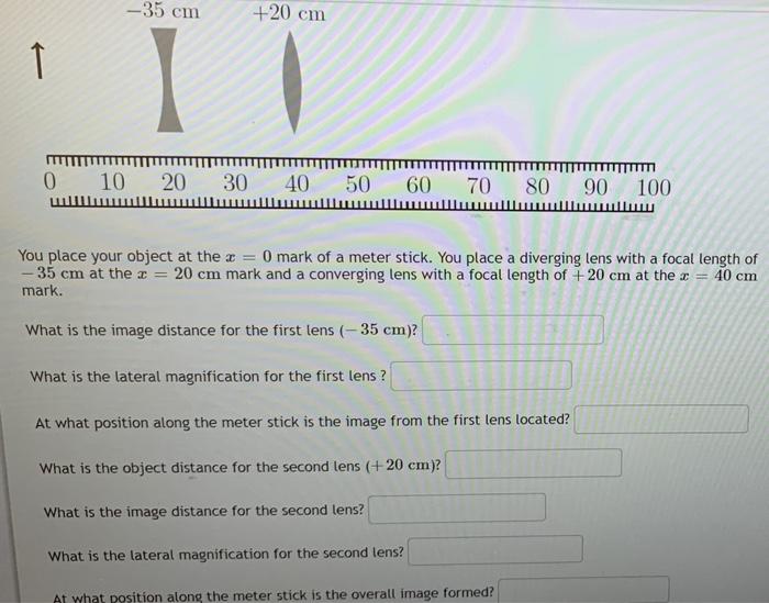 35 Cm 20 Cm T 0 10 20 30 40 50 60 70 80 90 Tttt 100 You Place Your Object At The X 0 Mark Of A Meter Stick You Plac 1