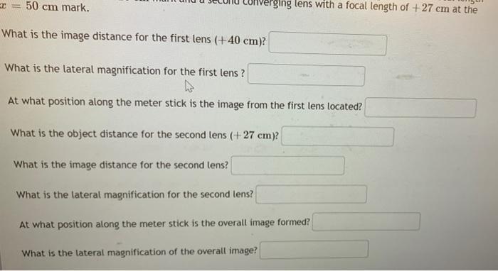 40 Cm 27 Cm 1 0 10 20 30 40 50 60 70 80 90 100 You Place Your Object At The X 0 Mark Of A Meter Stick You Place A C 2
