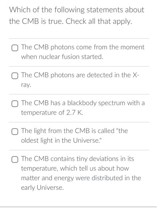 Which Of The Following Is Not Considered To Be Direct Evidence For The Big Bang Model Of The Universe O The Universe Se 2