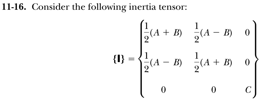 11 16 Consider The Following Inertia Tensor 1 F 2 A 0 A B 5 4 B A B 1 I 1 A B B 1 A 1