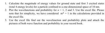 1 Calculate The Magnitude Of Energy Values For Ground State And First 3 Excited States Total 4 Energy Levels For A Pa 1