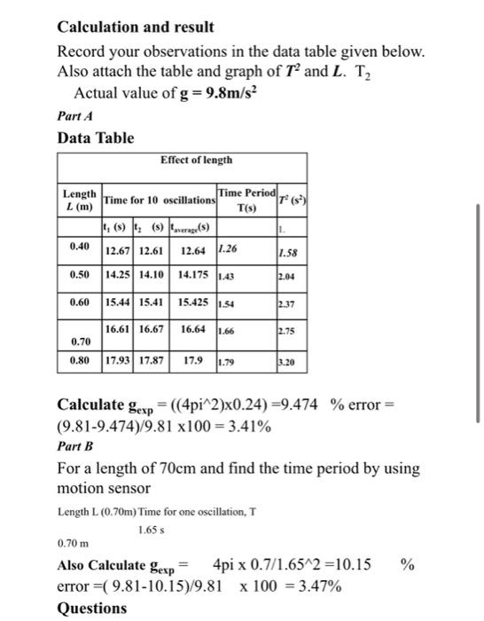 Experiment 08 The Effect Of Changing The Length Of A Pendulum On Its Period Mechanics Period Of A Pendulum Scientific 2