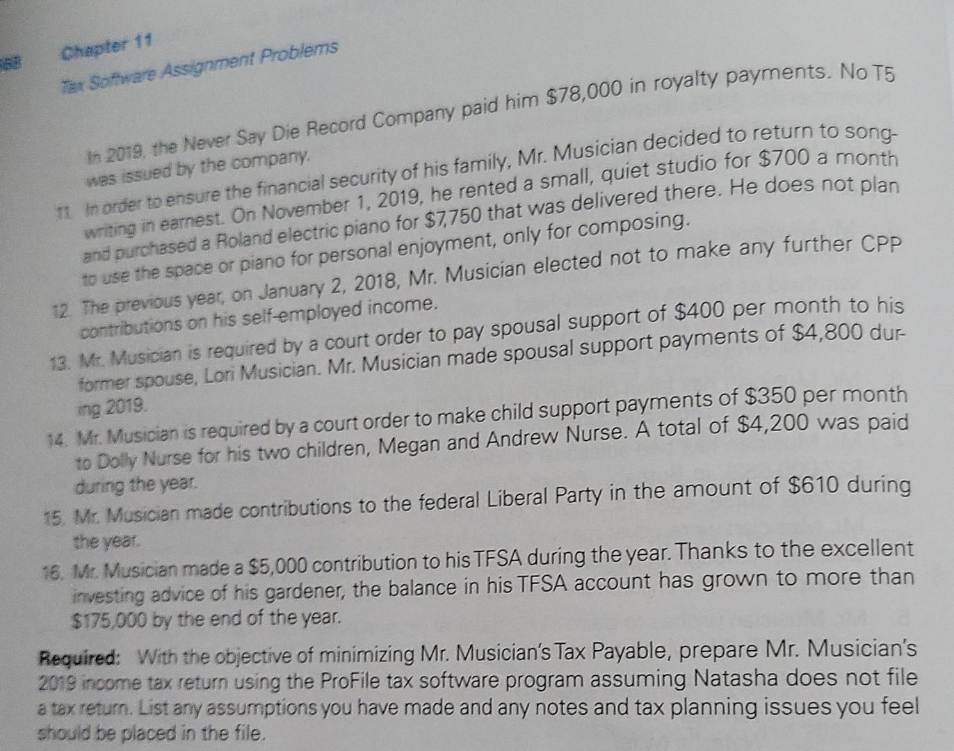 Tax Software Assignment Problems Tax Software Assignment Problem Eleven 1 This Problem Is An Expansion Of The Chapter 3