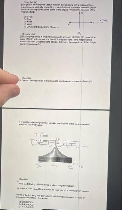 Points 11agroton Traveling Due Costin A Regional Contains Only A Magnetic Field Experiences A Vertically Upward Force A 1