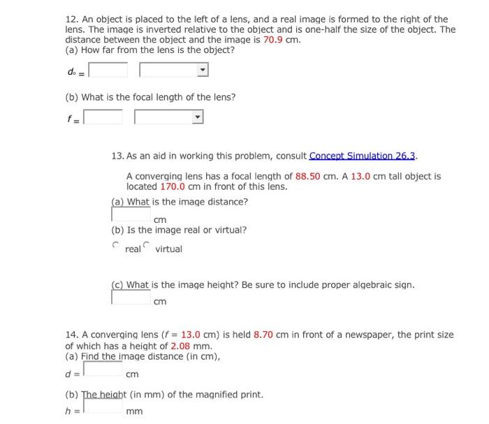 12 An Object Is Placed To The Left Of A Lens And A Real Image Is Formed To The Right Of The Lens The Image Is Inverte 1