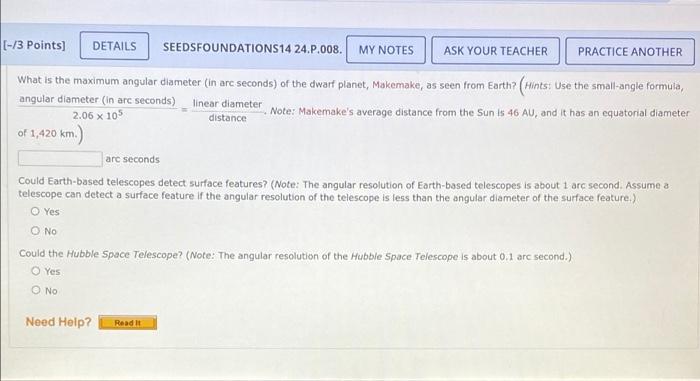 Could Earth Based Telescopes To Take Surface Features Note The Angular Resolution Of Earth Based Telescopes Is About 1