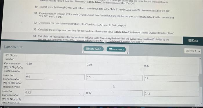 Exercise 1 Questions Question 1 Determine The Reaction Order For Hcl Using Calculations Described In The Background Se 3