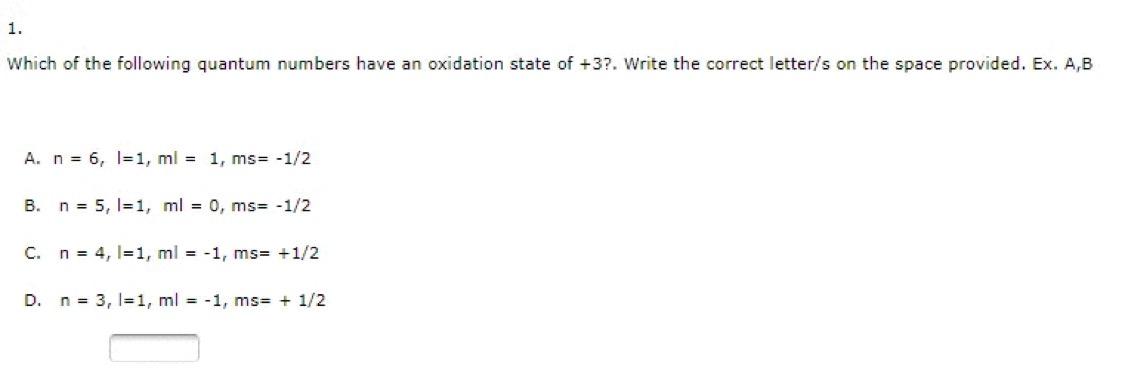 Please Answer All Parts 1