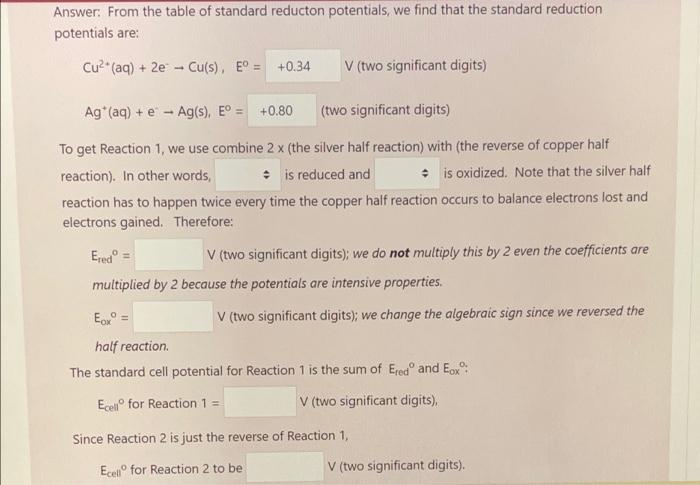 Example Which Of The Following Reactions Is Spontaneous Based On The Standard Reduction Potentials Note That Reaction 2