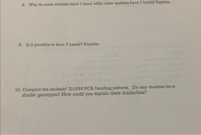 8 Why Do Some Students Have 1 Band While Other Students Have 2 Bands Explain 9 Is It Possible To Have 3 Bands Expla 1