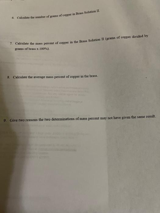 Data Collection Part I Standard Solution Mass Of Copper Wire 8 6 6 5919 63 54 Moles Of Copper In The Solution 1 09x 3