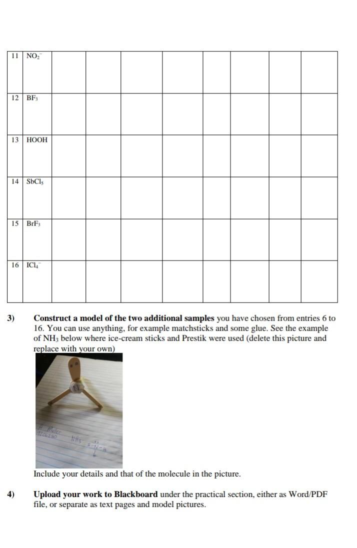 Experiment B2 Molecular Geometry And Chemical Bonding Home Based Study Chapter 8 And 9 In Chemistry 7th Edition By B 5