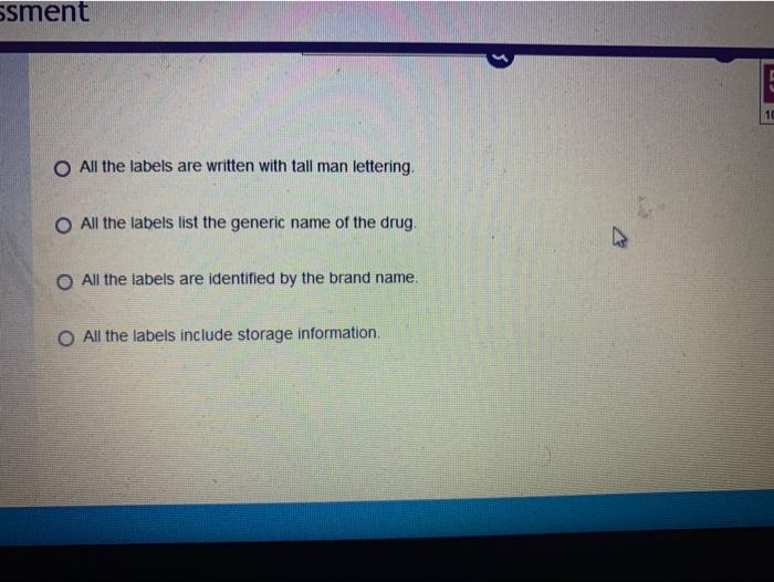 Ment Question 1 Of 15 The Nurse Reads The Following Drug Labels Which Statement Is True Regarding The Drug Labels 3 125 2