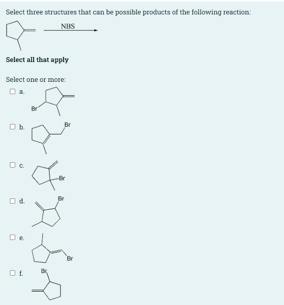 Provide The Name Of The Following Structure Br Ci Br Ci Select Three Structures That Can Be Possible Pro 2