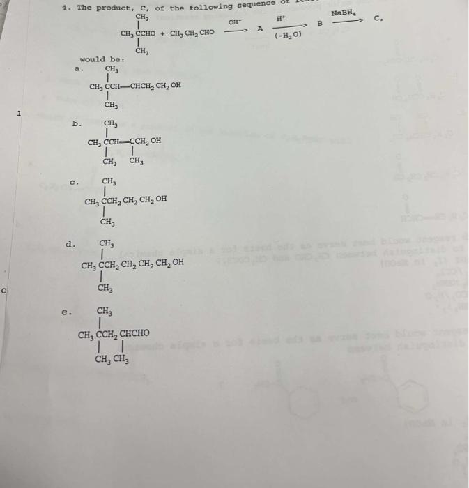 7 Which Reagents Would You Se To Synthesie Und By It Condensation C1 Colecam Com Cesk And Cach B Ch Cho And Ccm 5