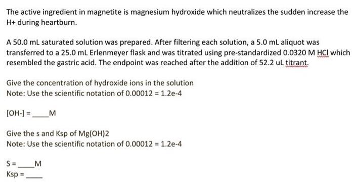 The Active Ingredient In Magnetite Is Magnesium Hydroxide Which Neutralizes The Sudden Increase The H During Heartburn 1