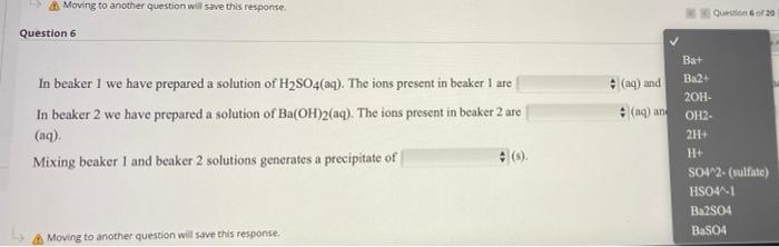 S Points 9 In Beaker 1 We Have Prepared A Solution Of H2so4 Aq The Ions Present In Beaker I Are In Beaker 2 We Have 5