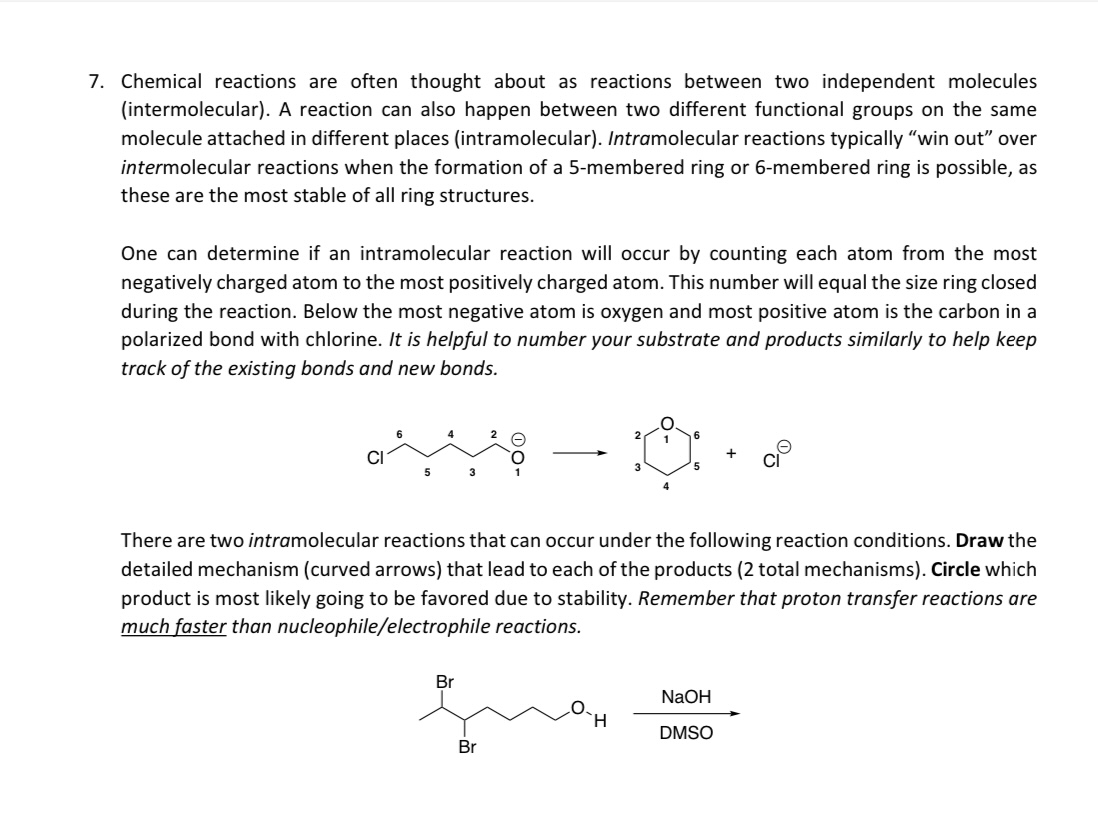 7 Chemical Reactions Are Often Thought About As Reactions Between Two Independent Molecules Intermolecular A Reactio 1
