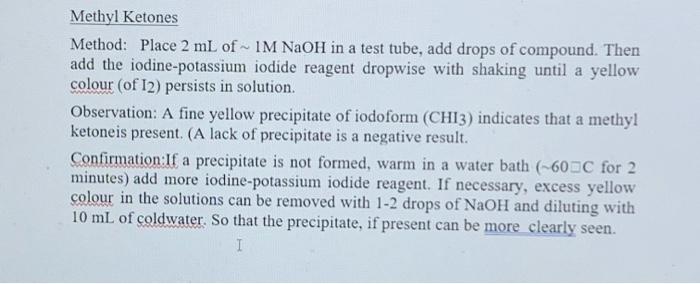 Section Ii Functional Group Tests Additional Safety Notes Do All Tests In The Fumehood Don T Get 2 4 Dinitrophenylhydr 3