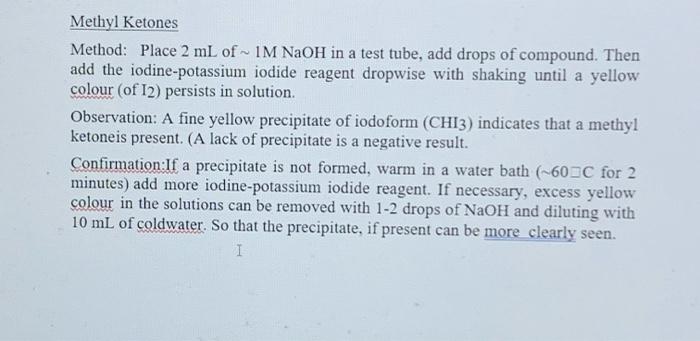Section Ii Functional Group Tests Additional Safety Notes Do All Tests In The Fumehood Don T Get 2 4 Dinitrophenylhyd 3