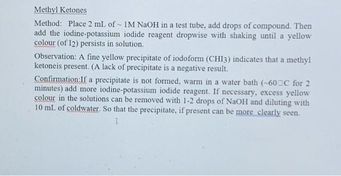 Section Ii Functional Group Tests Additional Safety Notes Do All Tests In The Fumehood Don T Get 2 4 Dinitrophenylhydr 3
