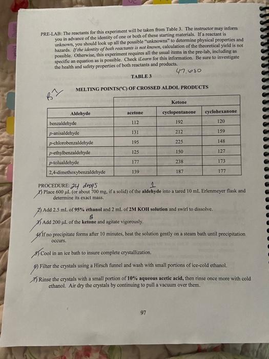 62 Experiment 30 Aldol Condensation Purpose To Demonstrate A Laboratory Preparation Using A Base Promoted Aldol Reactio 2