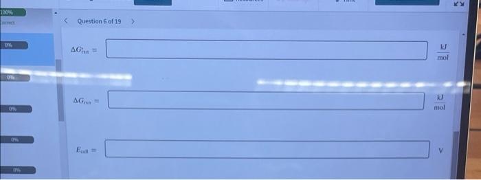 Assignment Score 10 5 Resources Hint Check Answer Ka Ky Question 6 Of 19 Write The Net Cell Equation For This El 2