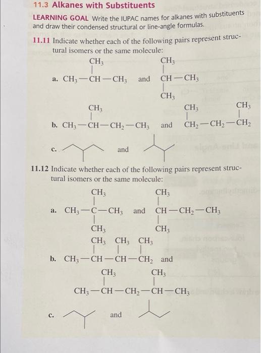 11 3 Alkanes With Substituents Learning Goal Write The Iupac Names For Alkanes With Substituents And Draw Their Condense 1