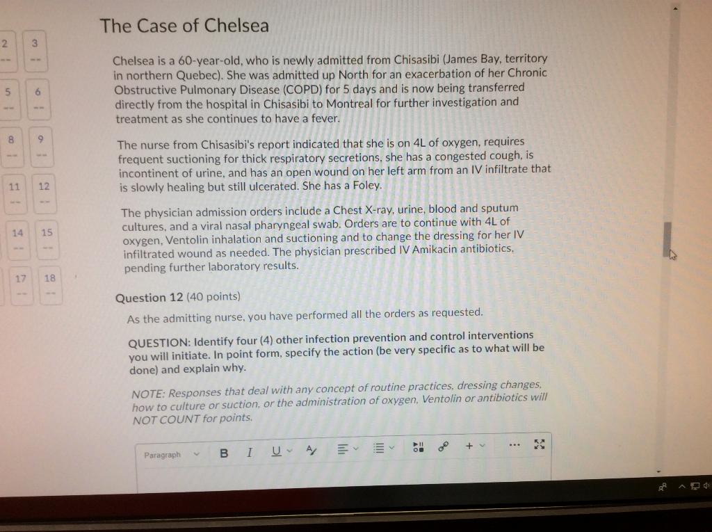 12 Please Answer All Questions For This Case Study Please Answer Related To Infection Prevention And Control Please A 1
