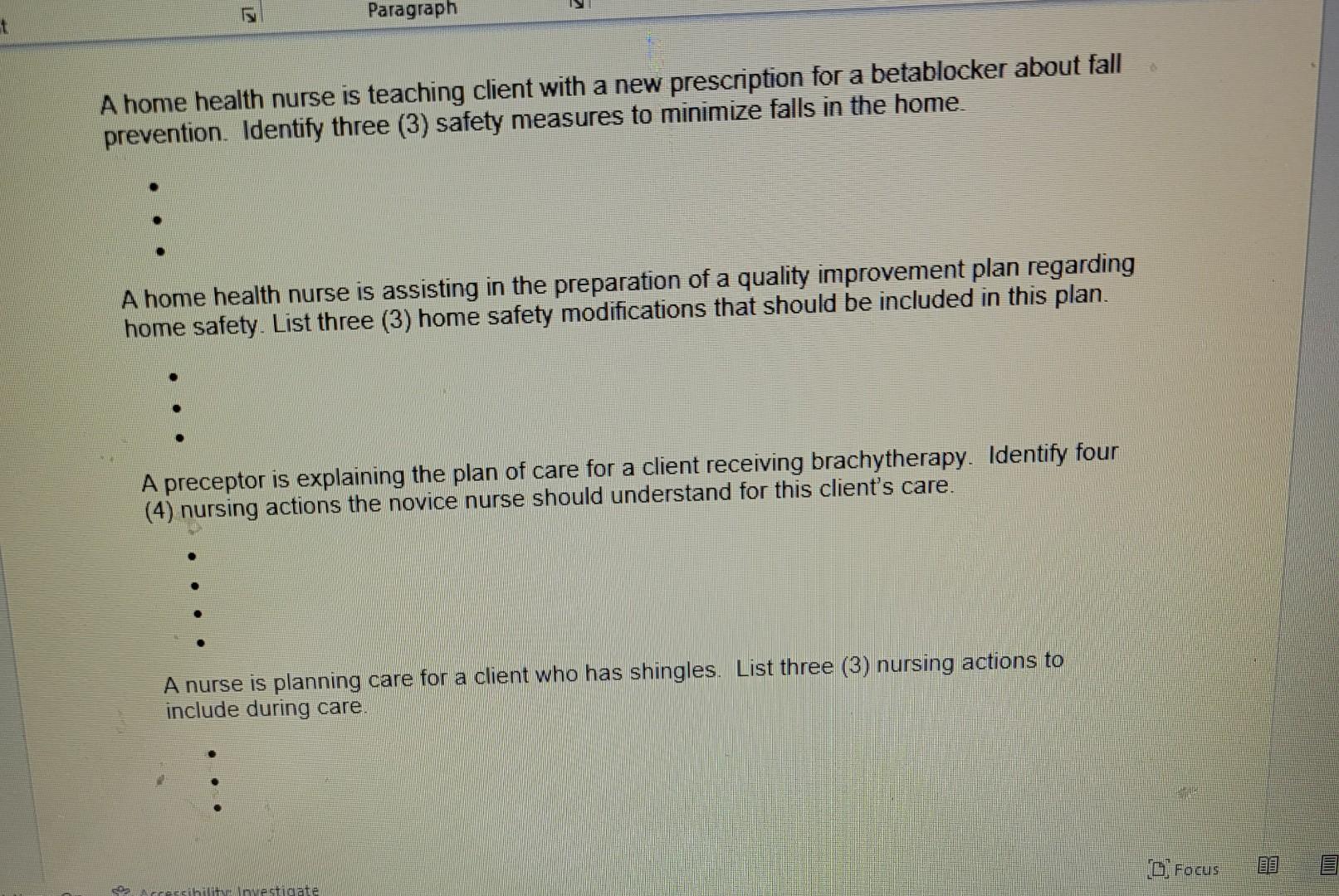Paragraph A Home Health Nurse Is Teaching Client With A New Prescription For A Betablocker About Fall Prevention Identi 1