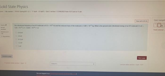 Solid State Physics Install 34 7 Ct 127 06 2002 From 19 15 11 Our Nga Ti 16 X The Vibrational Frequency Of An Hf M 1