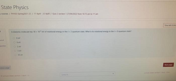 State Physics Courses P103 Spring 2021 22 17 Apr 23 Apr Quit 2 Section 127 04 2022 From 10 15 Am To 11 Am A Diat 1