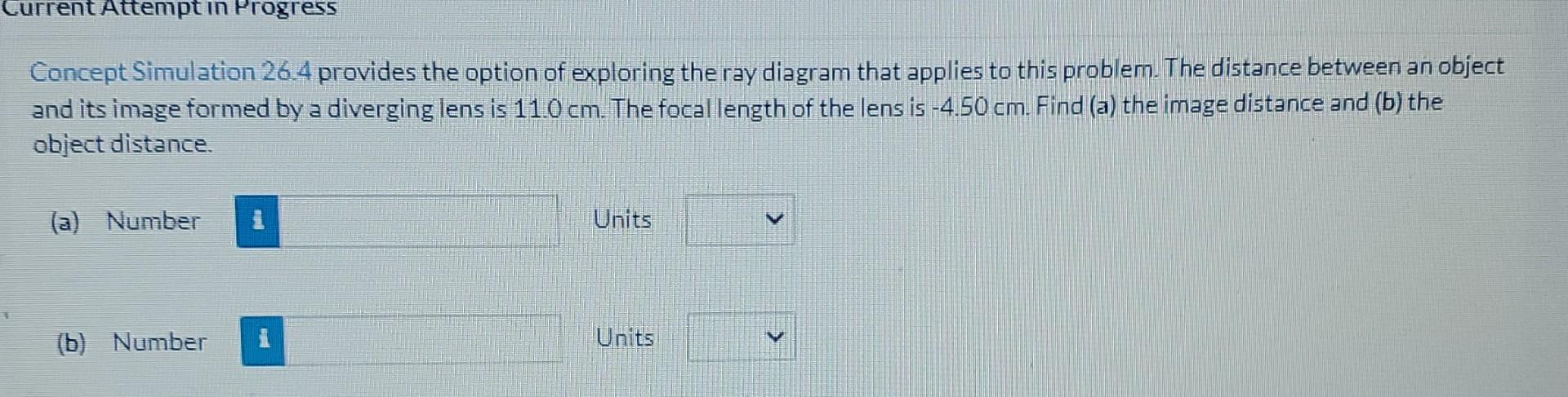 Current Attempt In Progress Concept Simulation 26 4 Provides The Option Of Exploring The Ray Diagram That Applies To Thi 1