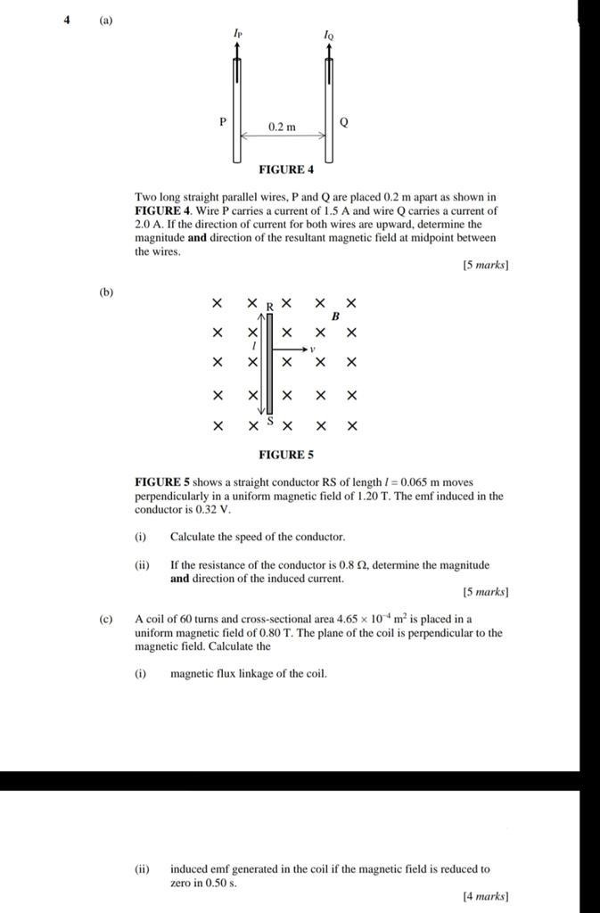 4 A Ip Lo P 0 2 M Q Figure 4 Two Long Straight Parallel Wires P And Q Are Placed 0 2 M Apart As Shown In Figure 4 Wi 1