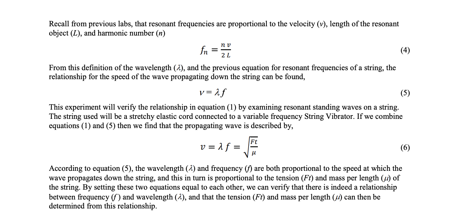 Theory For A String Bound At Both Ends The Wave Velocity V At Which A Wave Will Propagate Down A String Is Functional 2