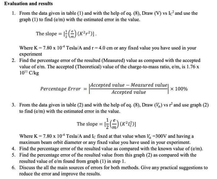 Evaluation And Results 1 From The Data Given In Table 1 And With The Help Of Eq 8 Draw V Vs Ic And Use The Gra 1