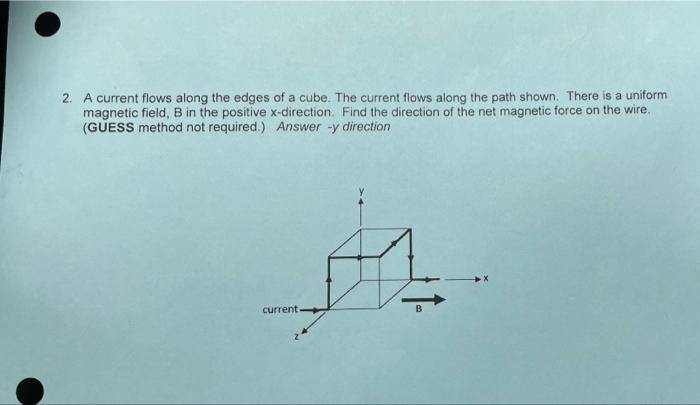 2 A Current Flows Along The Edges Of A Cube The Current Flows Along The Path Shown There Is A Uniform Magnetic Field 1