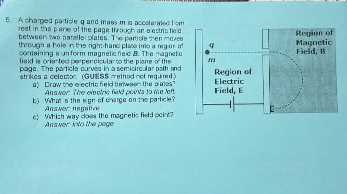 4 Region Of Magnetic Field B M 5 A Charged Particle Q And Mass M Is Accelerated From Rest In The Plane Of The Page Thr 1