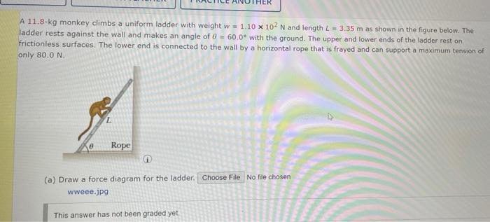 My Notes Ask Your Teacher Practice Another A 14 0 M Uniform Ladder Weighing 490 N Rests Against A Frictionless Wall The 2
