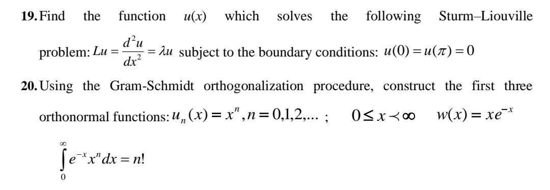 19 Find The Function U X Which Solves The Following Sturm Liouville D U Problem Lu Hu Subject To The Boundary Con 1