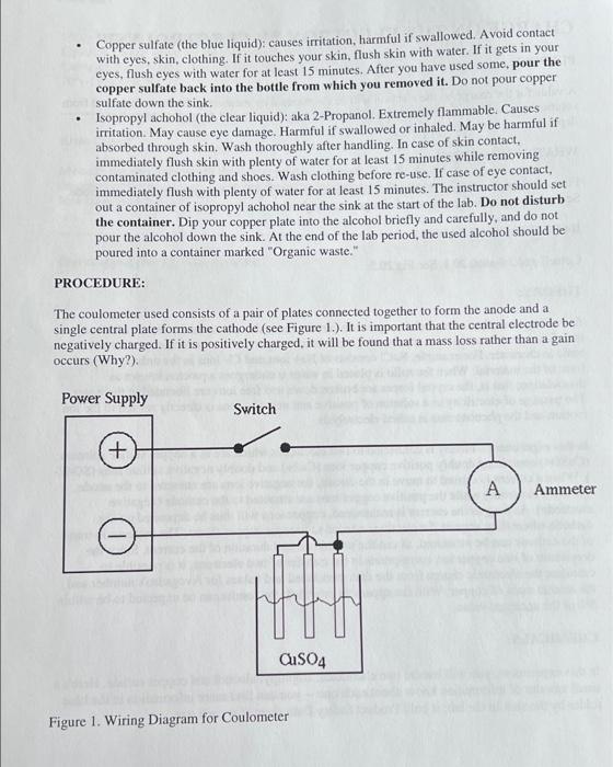 Charge On The Electron By Electrolysis Purpose A Value For The Charge On The Electron Will Be Determined By Measuring T 2