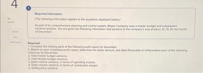 10 Points Print References Required Information The Following Information Applies To The Questions Displayed Below As 1