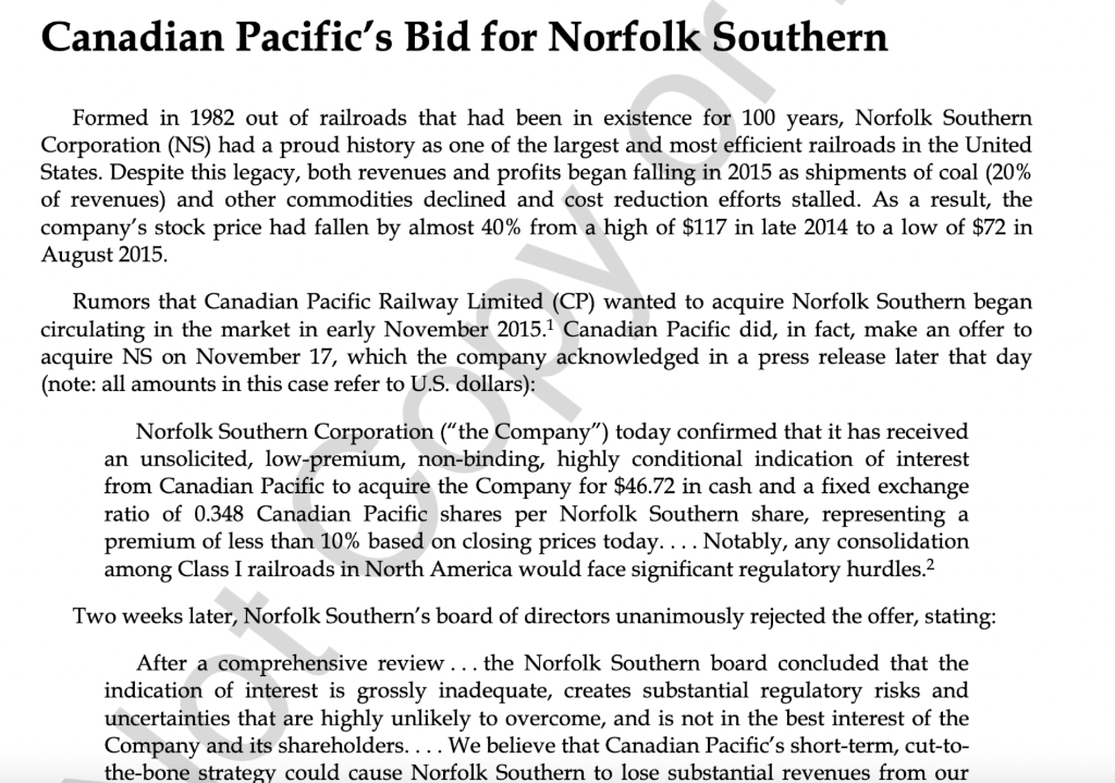 Canadian Pacific S Bid For Norfolk Southern Formed In 1982 Out Of Railroads That Had Been In Existence For 100 Years No 1